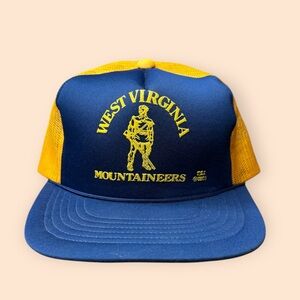 Vintage West Virginia Mountaineers 1980s SnapBack Hat WVU Vtg 80s
